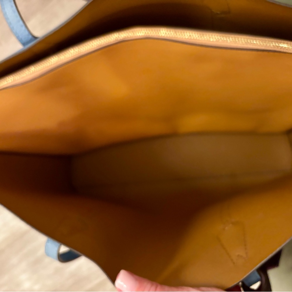 Tory Burch Perry Triple Compartment Light Blue Tote - Picture 11 of 13